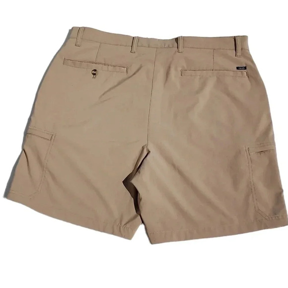 Chaps Stretch Men's Flat Front Khaki Colored Cargo Shorts Size 36 - Picture 11 of 12